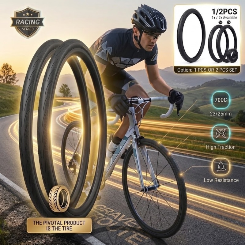 Cycling Gear Gravel - 1/2 PCS 700C Road Bike Tire