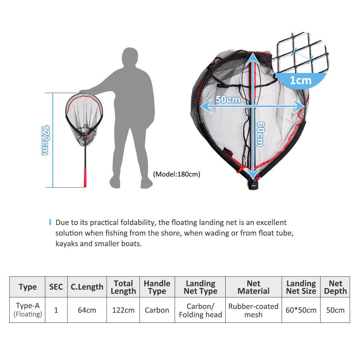 NOEBY Folding Landing Net 60cm - Cycling Landing Gear recension och pris