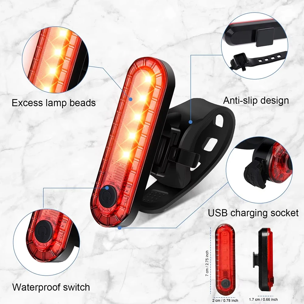 Bike Rear Tail Light USB Recha - Bicycle Helmet recension och pris