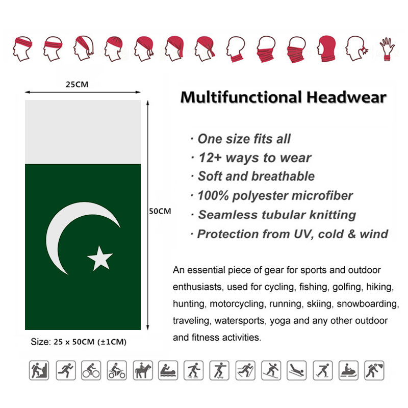 Pakistan Flag Bandana Neck Cov - Cycling Gear Pakistan recension och pris